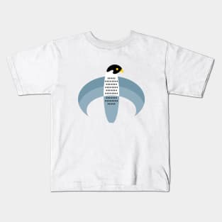 Peregrine falcon on blue sky Kids T-Shirt